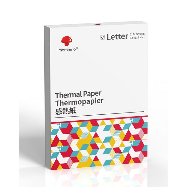 Phomemo Thermal Printer Paper 8.5 x 11 Inch, Advanced Thermal Printing, Thermal Paper Compatible with M08F-Letter, M832, M834, MT800, with Brother Letter Portable Printer, Size 8.5" x 11", 100 Sheets