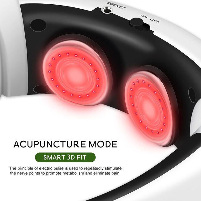 Electric Neck Massager & Pulse Back 6 Modes Power Control Far Infrared  Heating Pain Relief Tool Health Care Relaxation Machine