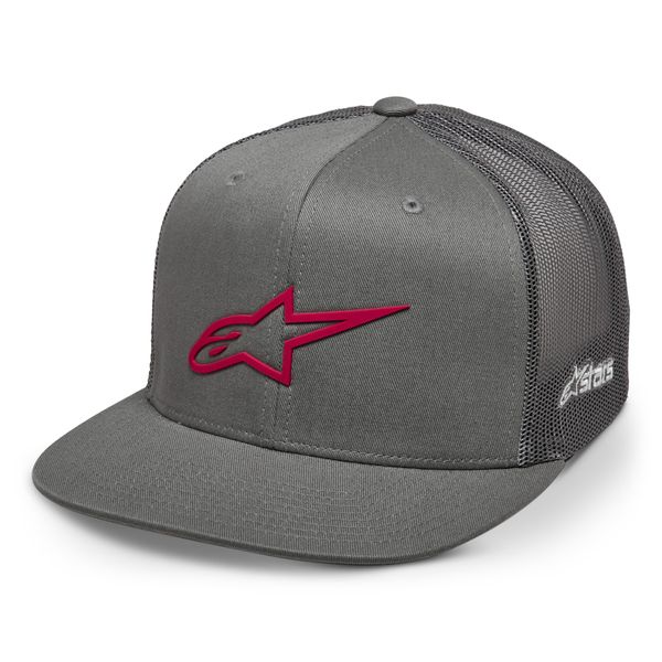 Alpinestars Men's Original Logo Trucker Hat Baseball Cap, Grey/Red, One Size
