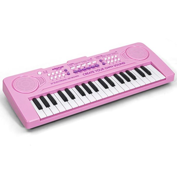 Raimy Keyboard Piano for Kids, 37 Keys Portable Keyboard Piano Early Learning Educational Electronic Musical Instrument Toys Gifts for 3 4 5 6 7 8 9 Year Old Boys and Girls (Pink)