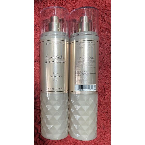 Bath and Body Works X2 Snowflakes & Cashmere Body Mist Spray New Discontinued