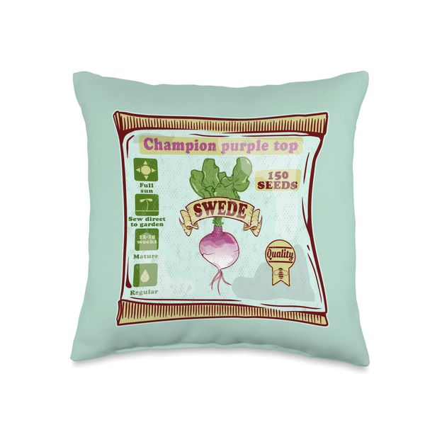Swede seeds packet growing vegetables Throw Pillow