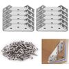 10 Pack Stainless Steel Corner Brackets with Screws, Angle Corner Brackets NEW