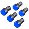 Heschen 22mm LED Indicator Pilot Light, AD16-22D/S, 220VAC 20mA, Blue Light Colour, 5Pack