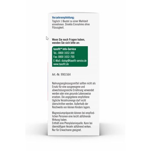 taxofit Magnesium 600 + B12 Direct, 20 Servings of Direct Granules, Magnesium Oxide High Dose 600 mg, Vitamin B12 & B1, Supports Energy Metabolism, Vegan & Laboratory Tested