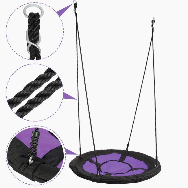 Details about   40in Giant Disc Swing Seat Flying Saucer Tree web Swing Backyard Home Playground 