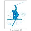 Freestyle Skiing Watercolor Wall Art Print Set - Cute Home Decor for Boys, Teens, Kids Bedrooms, Den and Office - Great Gift for Skiers and Extreme Sports Fans - Four 8x10 Photos - Unframed