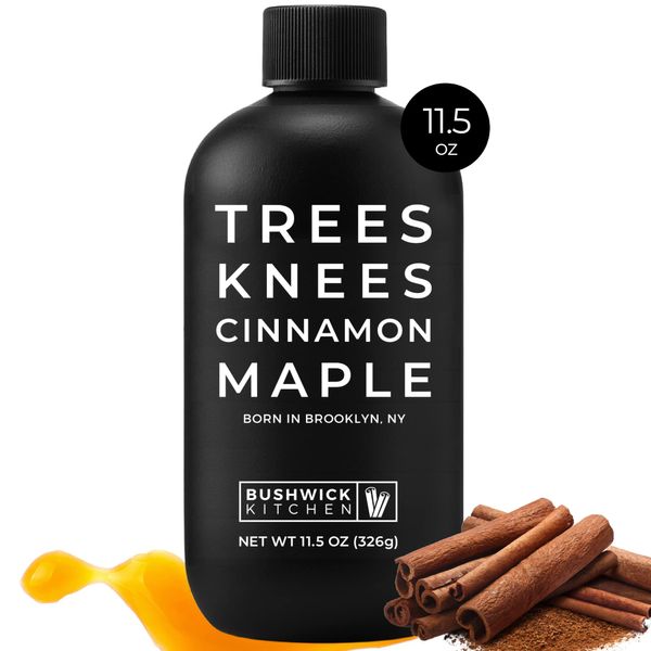 Trees Knees Cinnamon Maple, Organic Maple Syrup Infused with Cassia Cinnamon ,11.5 Ounce Bottle Vegan, Gluten Free, Paleo-friendly, Grade-A, Pure Maple Syrup, Foodie Gifts, Coffee Gifts, Cocktail Gifts