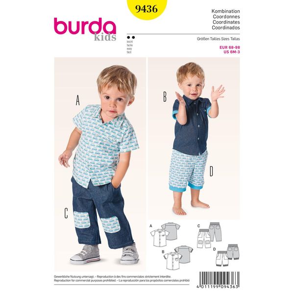 Burda Style Sewing Pattern B9436 Toddler's Co-ordinates