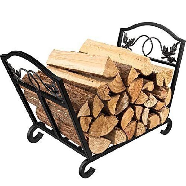 AMAGABELI GARDEN & HOME Fireplace Log Holder Firewood Holder Wood Carrier