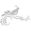 Flower & Bird Etch Effect,Frosted Window Sticker HSBET5