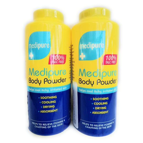 Twin Pack Medipure Medicated Body Powder 100% Talc Free 200g