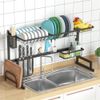 Adjustable Dish Drying Rack Heavy Duty Metal Kitchen Organization Storage Basket