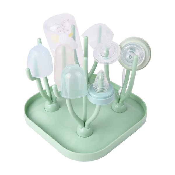 Vicloon Baby Bottle Drying Rack, Baby Bottle Drain Holder with Detachable Drip Tray, Baby Drying Rack Ideal for Bottles, Teats, Cups, Reusable Baby Bottle Holder Baby Accessories