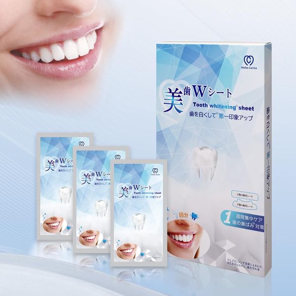 Malt Carina Whitening Sheet Seal, For 2 Weeks Teeth Whitening Sheet, Tartar Removal, Toothpaste, Toothpaste Tape, Easy to Apply, Tooth Yellowing, Easy to Apply, Teeth Yellowing (14 Sheets for 7 Days)