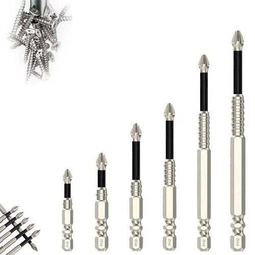 High Magnetic Screwdriver Drill Bit Set, High Magnetic Drill Bit Set,Strong Magnetic Durability Screwdriver Drill Bit Set, Universal Anti-Slip Magnetic Electric Screwdriver Set, Magnetic bit(6PCS)