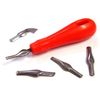 Major Brushes Lino Cutting Handle Tool & 5 Assorted Cutter Blades Nibs Set