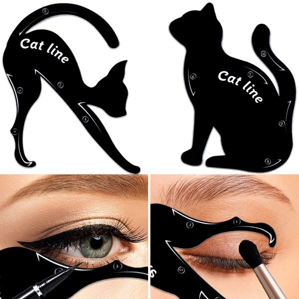 TailaiMei Eyeliner Stencils, Soft Silicone Material Smoky Eyeshadow Applicators Guide Template Tool