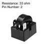 sourcing map 33 Ohm 2 Pin Refrigerator Start Relay for Compressor Black