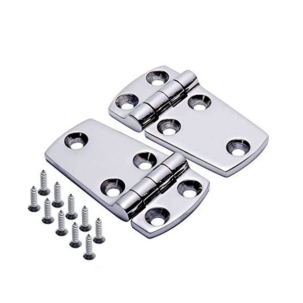 Mxeol Boat Shortside Hinge Flush Hatch Compartment Hinges Stainless Steel Five Holes Boat Door Hinges 3" x 1-1/2" W/Screws Pair