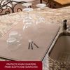 2 Pack Dish Drying Mat Microfibre Supfer Soft Extra Absorbent Non-Slip Kitchen Dish Drying Draining Mats for Kitchen Counter (Brown)