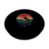 Retro Sunset Bird with Dripping Colors PopSockets Adhesive PopGrip