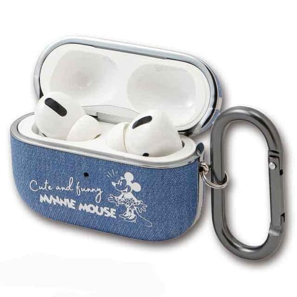 Under AirPods Pro Case, Disney, Minnie Mouse, Denim, AirPods Pro Case, Wireless Charging, Carabiner Included