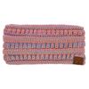 C.C Exclusives Multi colored Ribbed Headband Headwrap (HW-826) (Dk Rose Mixed #42)