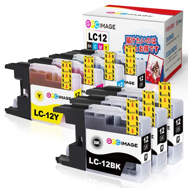 GPC Image LC12 for Brother Ink lc12 LC12-4PK + LC12BK 3 Black (7 Total) Extra Type Brother Ink Cartridge LC12 J6910CDW J860DN J6710CDW J960DN J955DN J705D J710D J810D J810D 825n j 940N J925N J540N