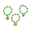 Fun Express Mardi Gras Beaded Charm Bracelet Craft Kit - Makes 12