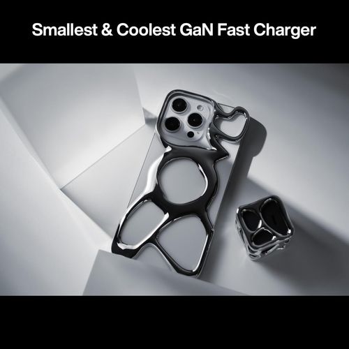 Angry Miao Emptiness USB C Charger Block 40W, GaN Portable Charger Fast Charging for iPhone 15/15 Plus/15 Pro/15 Pro Max, 14/13 Series, iPad, Galaxy, Andriod, Pixel(Cable Not Included),Glod