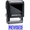REVISED text on IDEAL 4911 Self-inking Rubber Stamp with BLUE INK