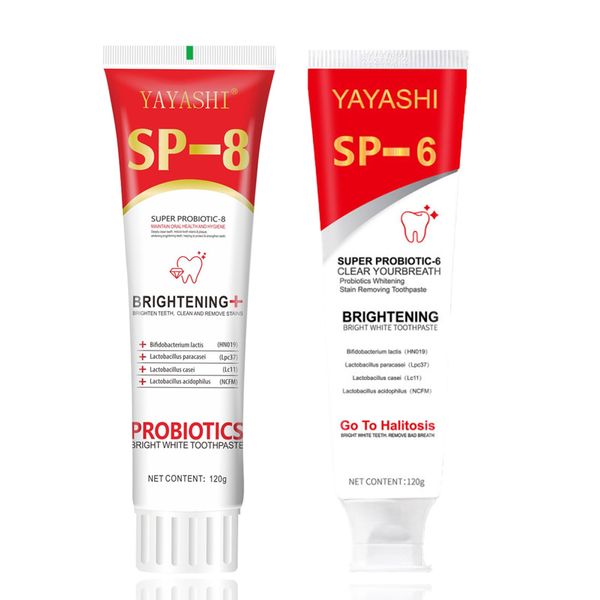 Sp 6 Zahnpasta+Sp-8 Zahnpasta, Sp-6 Probiotic Whitening Zahnpasta, Ultra Whitening Toothpaste Sp-8, Baking Soda Zahnpasta, Sp-6 Probiotics Toothpaste, Aufhellende Tiefe Reinigung Pflegezahnpasta