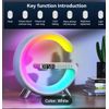 White Wireless Phone Charger With Digital Watch, Bluetooth Speaker, Night Lamp
