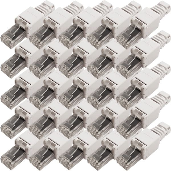 20x RJ45 CAT6 Connectors & Boots –Tool-less Colour Coded Easy Wiring – Ethernet Plugs – Network Data Router Replacement Cable Ends – Quality Strong Construction