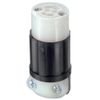 Leviton 15 Amp, 125 Volt, Locking Connector, Non-Grounding, Industrial Grade, MiniLock, ML1-C, Black-White