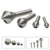 LESOLEIL Countersink Chamfer Deburring Drill Bit Set, 4 Pcs Titanium Coated Countersink Metal Deburring Drill Bits Tool for DIY Wool Metal Plastic Silver