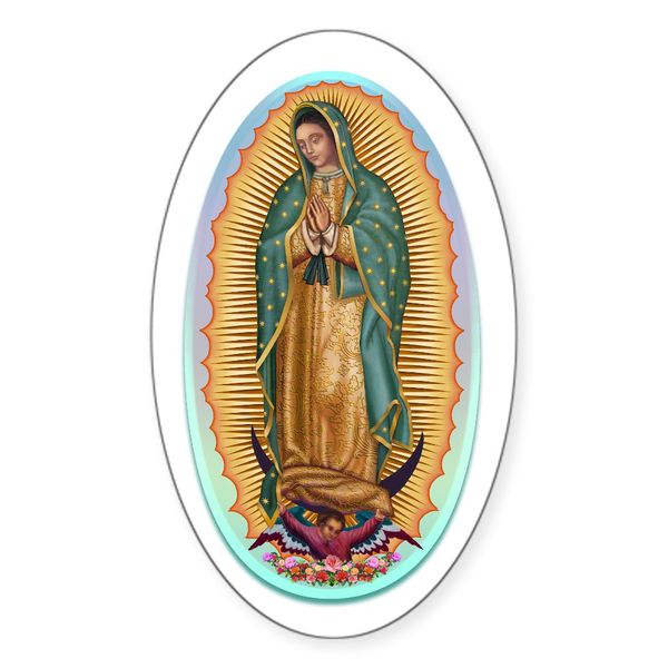 CafePress Virgin Guadalupe Oval Car Bumper Sticker