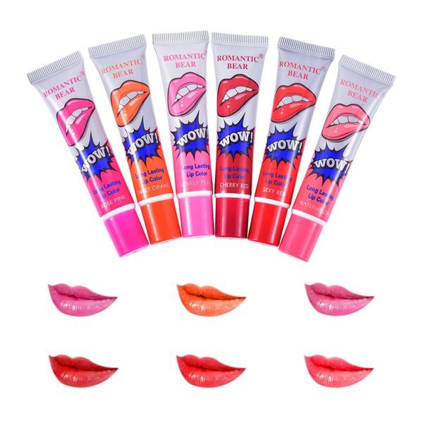 6 Farben Magic Tattoo Lipgloss, Lip Stain Tint Set, Peel Off Lip Gloss, Peel Off Lipgloss, Peel Off Lipstick, Lippen Tattoo Wasserfeste und Dauerhafte Farben, Lippenglanz Lippenstift for Women Girls