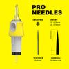 HAWINK Tattoo Needles Finger Ledge Cartridges 40Pcs Mixed #12 Standard Round Liner 3RL 5RL 7RL 9RL 11RL EN05S-FG-40KIT-C