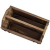 MyGift 2 Slot Rustic Dark Brown Burnt Solid Wood Remote Control Holder Caddy