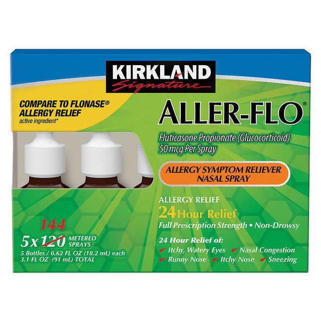 Kirkland Signature Aller-Flo, 720 Sprays 5 Bottles 144 Sprays Each Non-Drowsy