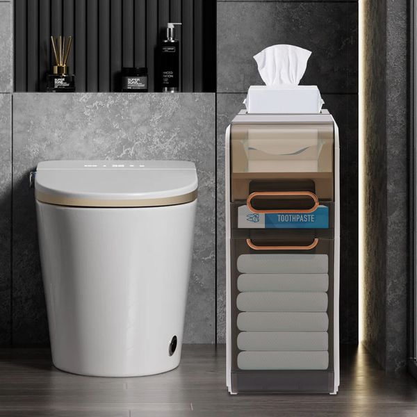 Bathroom Storage Cabinet Small Cabinet Toilet Paper Holder Space Saving Design