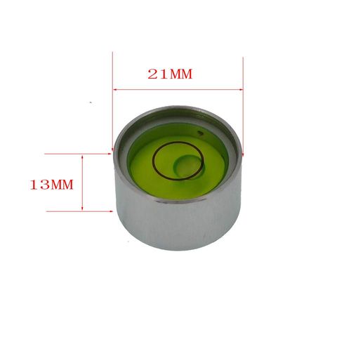 Mini Metal universal horizontal bubble water level level level level balance bubble level round 21x13mm (Silver Green）