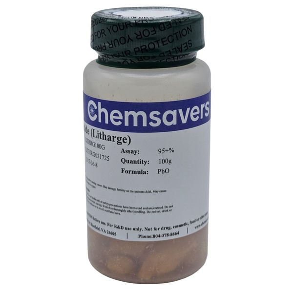 Lead Oxide (Litharge), 95+%, 100g