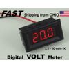 Solar Panel LED Digital Volt Meter - FLUSH Panel Mount - voltmeter - RED display