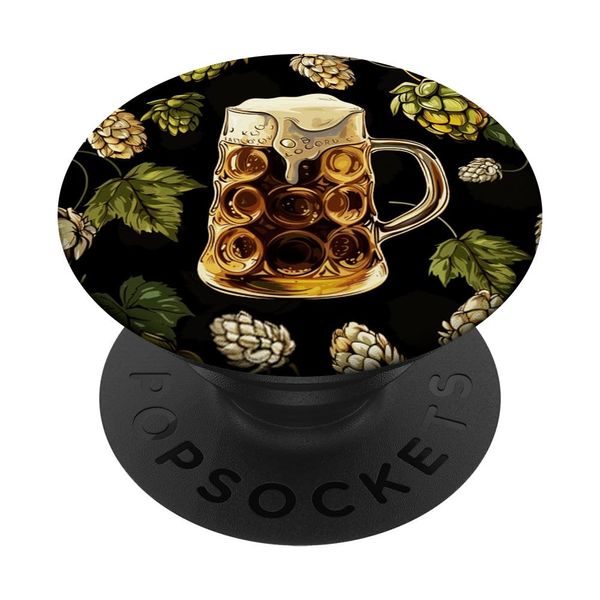 Craft Beer Mug Hops Home Brew Brewing Full Print PopSockets Swappable PopGrip