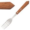 Steak Fork - Wooden Handle 18/0 Stainless Steel. Box Quantity: 12.