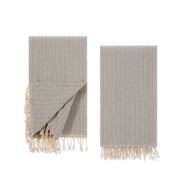 Tuiste Saunatuch Grau 2er Pack, Saunakilt Damen und Herren, Strandtuch, Saunahandtuch, Picknickdecke, Hamamtuch%100 Baumwolle, Strandtücher, Strandhandtuch XXL, Badehandtuch 100x180