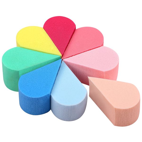 Healifty 8pcs Face Paint Sponges Soft Dual Use Petal Shape Reusable Facial Pads for Makeup & Cleaning